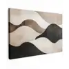 Golven - Abstract - Beige Tuinposter op houten frame 2 cm dik klein -3d