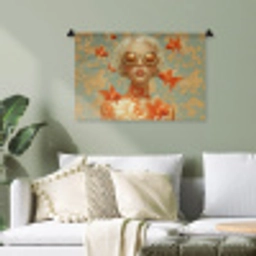 Goudvissen - Oranje - Vrouw - Blond Wandkleed katoen klein -sfeer7