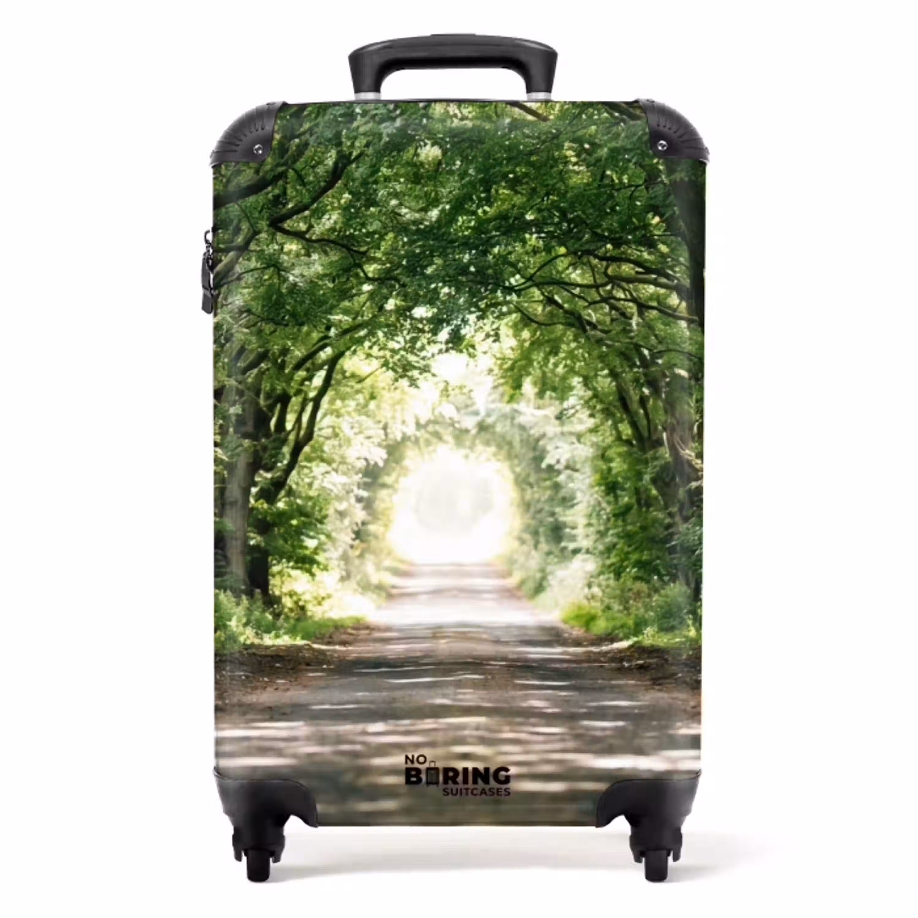 Weg - Bomen - Natuur - Groen NBS - Handbagage koffer - Volwassenen Unisex middel -productfoto_recht