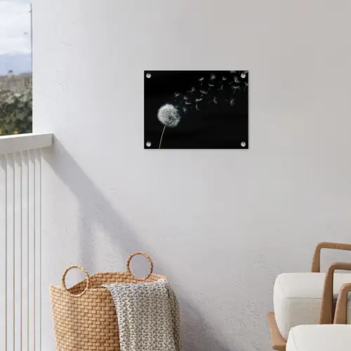 Paardenbloem - Zwart - Natuur tuinposter los doek klein -sfeer8