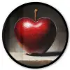 Apple - Hart - Rood Fotolijst rond zonder passe partout klein -3d