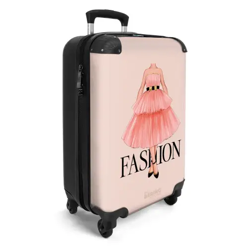 Fashion - Perzikkleurige Jurk NBS - Handbagage koffer - Kinderen Unisex middel -productfoto_3d