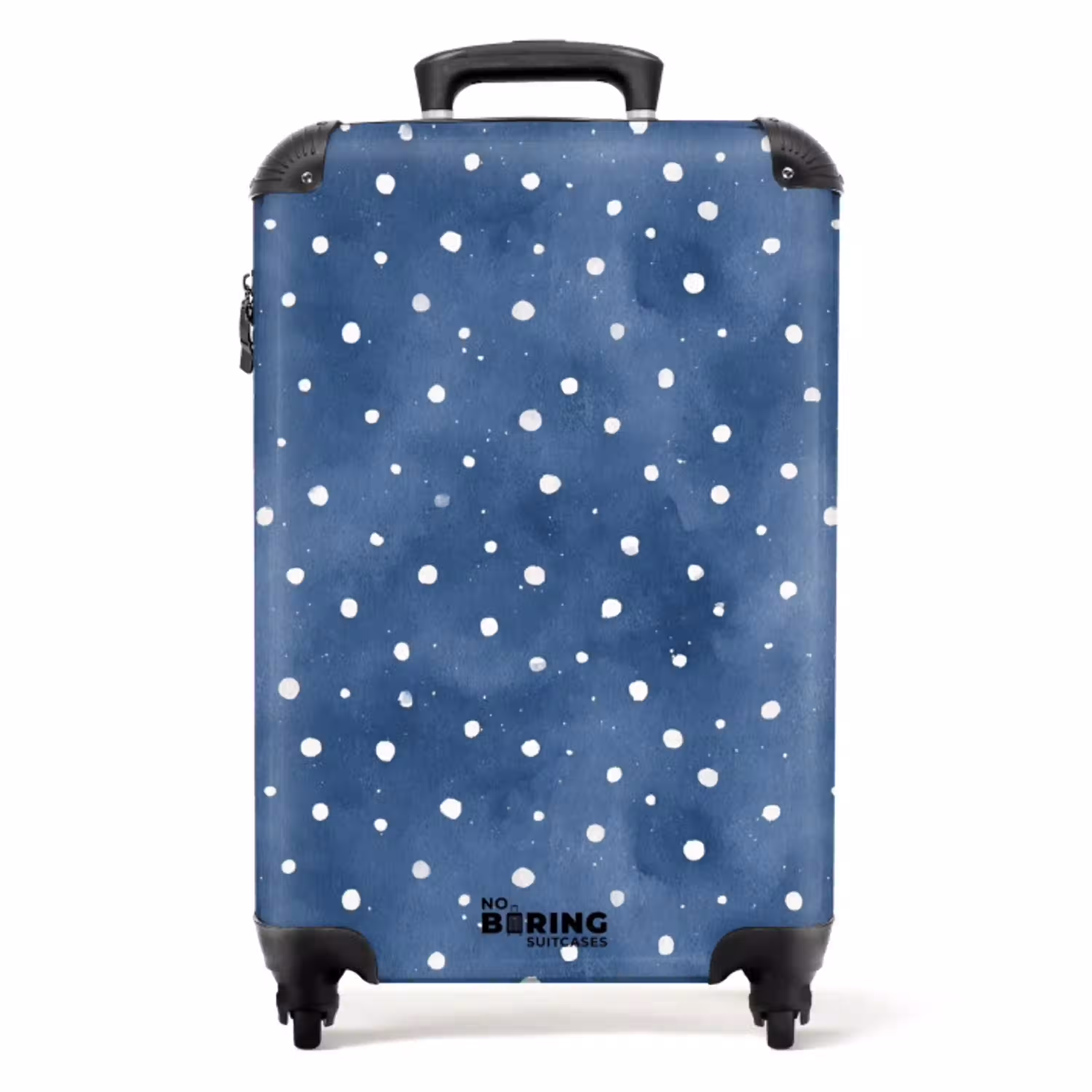 Stippen patroon blauw NBS - Handbagage koffer - Volwassenen Unisex middel -productfoto_recht