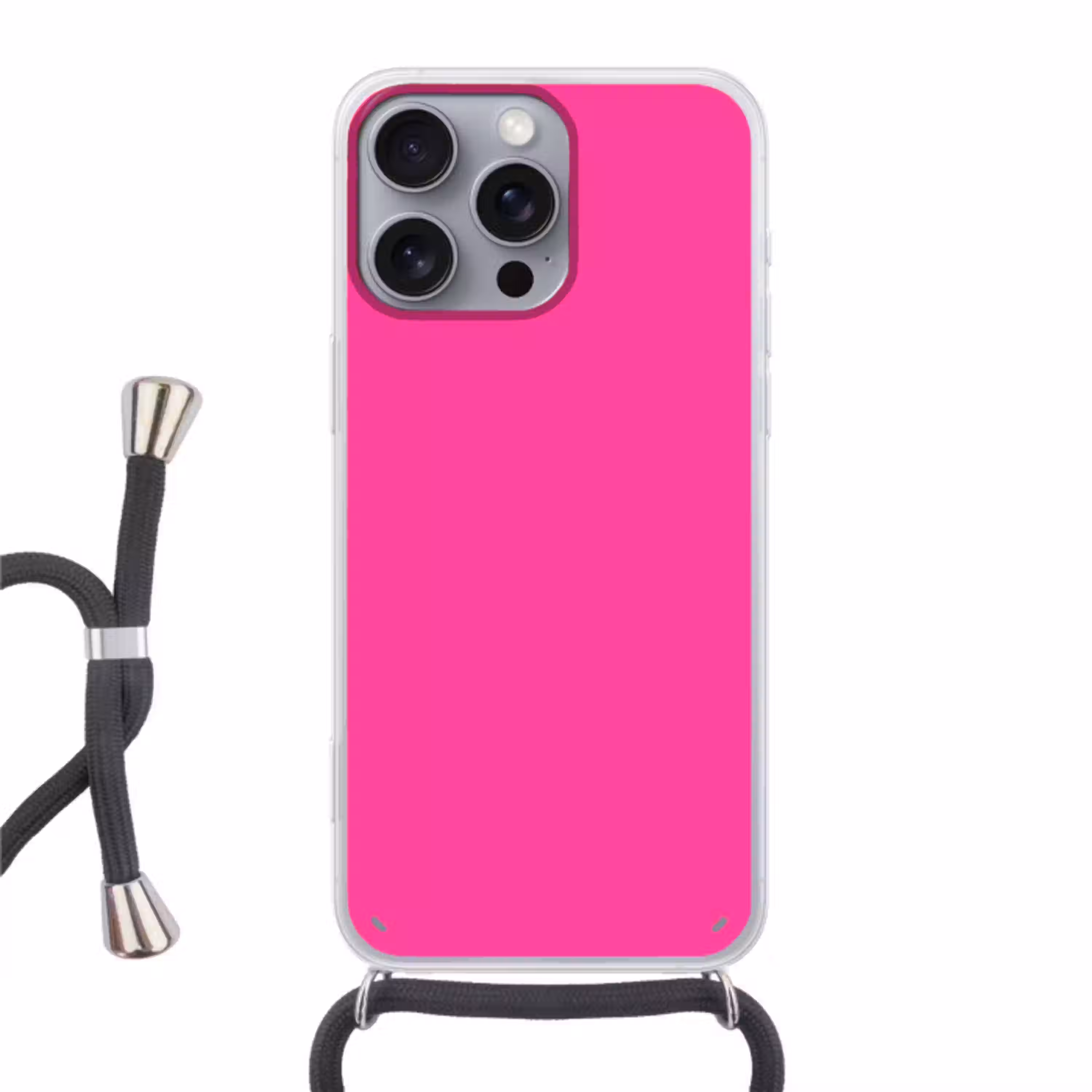 Electric - Magenta - Roze Hoesje iPhone 16 Pro Max met koord klein 804 -3d