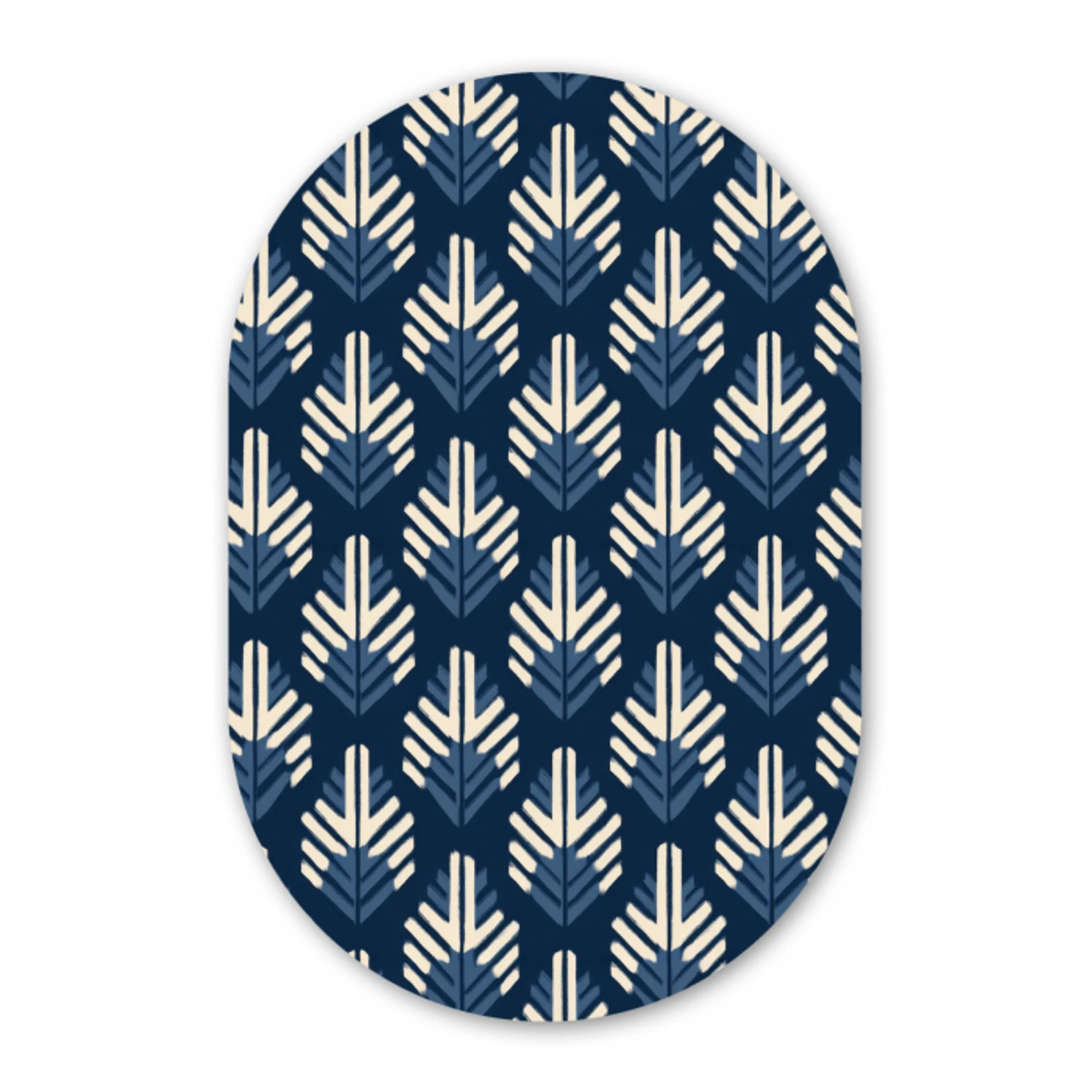 Modern - Patroon - Blauw Wandcirkel Ovaal Forex klein 630 -3d