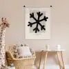 Sneeuwvlok - Kerstmis - Zwart - Feestdagen Wandkleed katoen klein -wsfeer5_kind