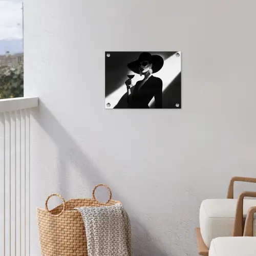 Vrouw - Wijn - Chic tuinposter los doek klein -sfeer8