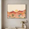Landschap - Heuvels - Zonsondergang Textielframe zwart klein -sfeer2