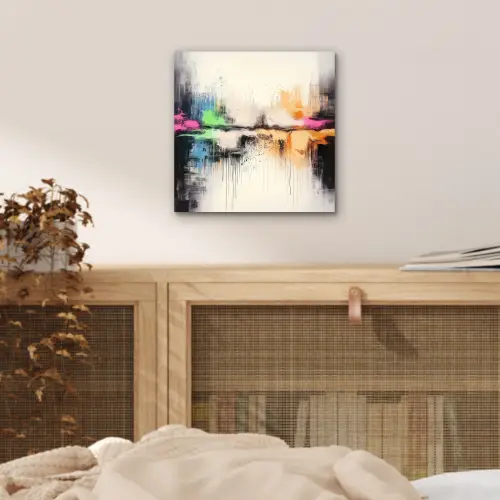 Abstract - Kleurexplosie - Landschap aluminium wit klein -sfeer3