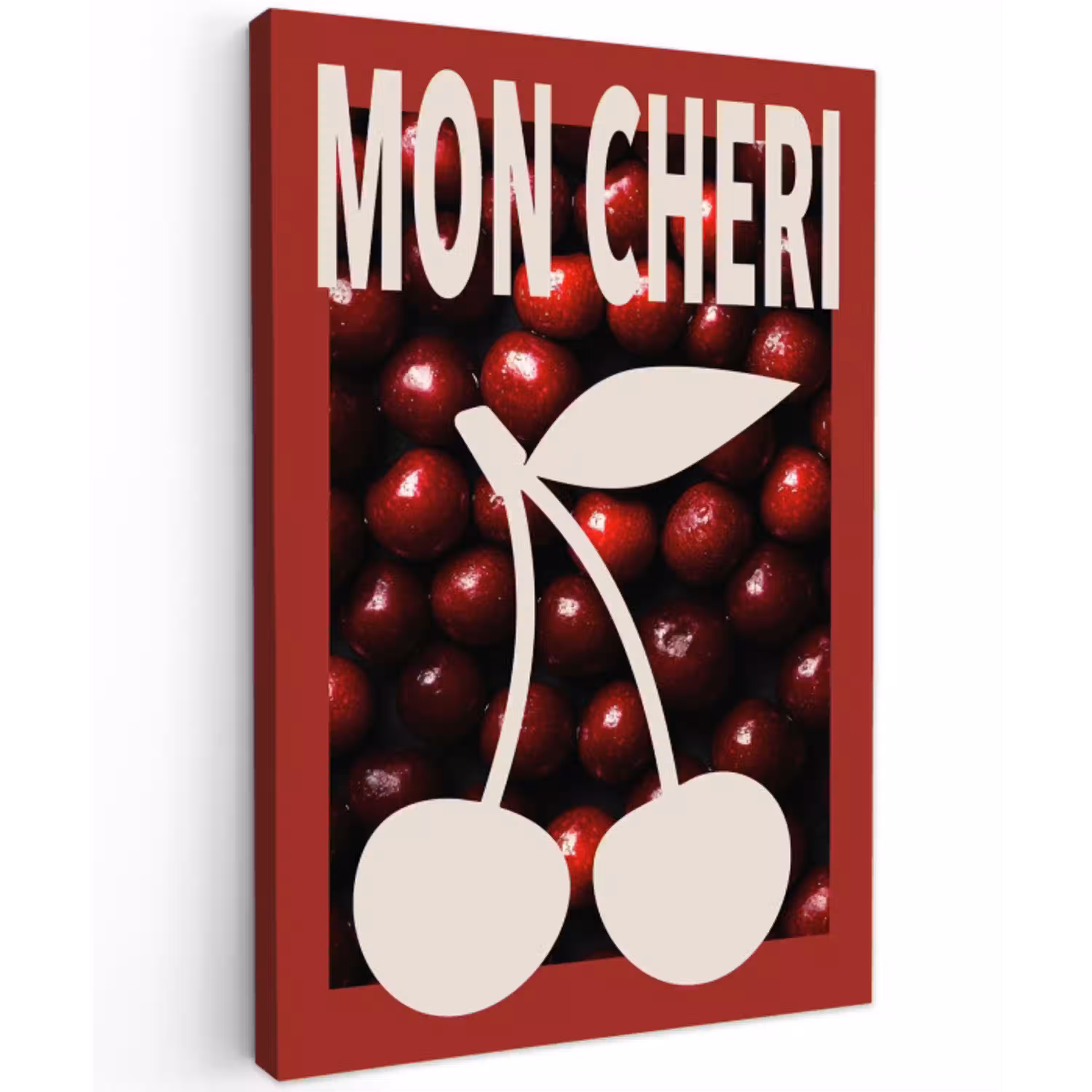 Kersen - Illustratie - Rood canvas 2cm klein -z3d
