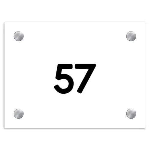 Wit vlak - Traditioneel Naambord Rechthoek middel -3d