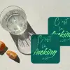 c'est la fucking vie - Groen - Handgeschreven onderzetter kurk middel -sfeer4