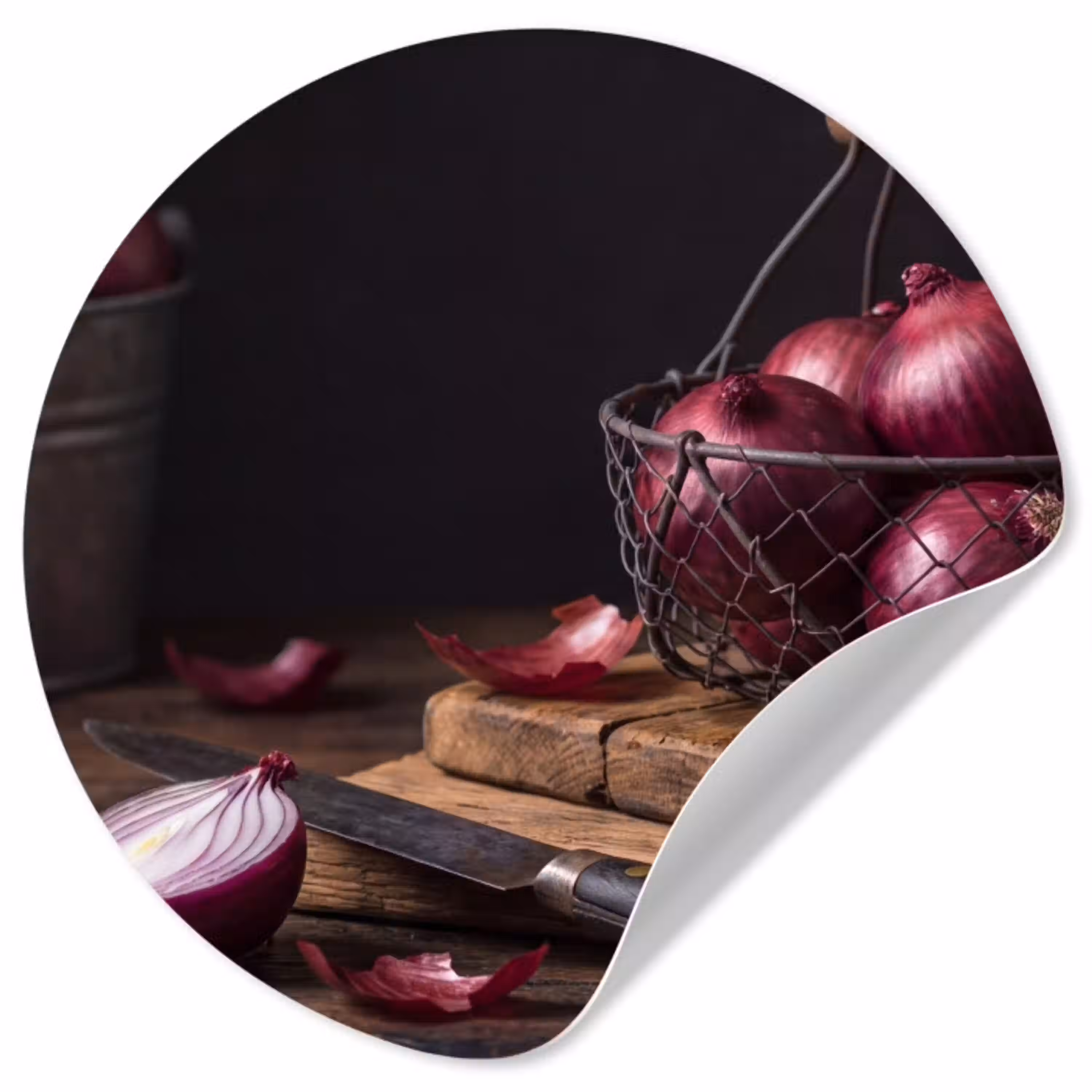 Ui - Eten - Rustiek Wandcirkel behangsticker klein -3d