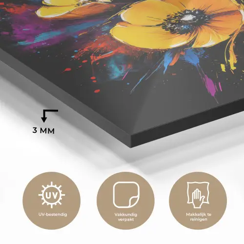 Bloemen - Kleurrijk - Graffiti - Modern - Boeket plexiglas 5mm klein -sfeer2