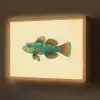 Vis - Blauw - Stippen - Schubben Light Box met batterij (Wandlamp) middel -z3d_website