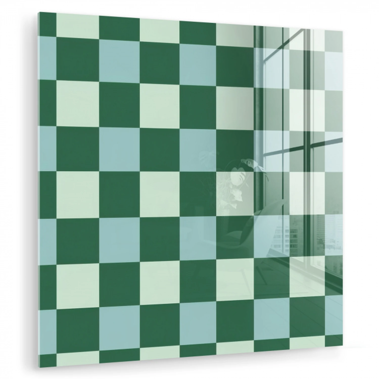 Schaakbord - Klassiek - Groen plexiglas 5mm klein 11 -zzzproduct_nieuw