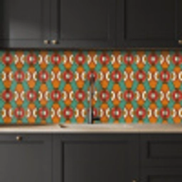 Design - Retro - Oranje - Abstract keuken achterwand 2 middel 871 -sfeer1