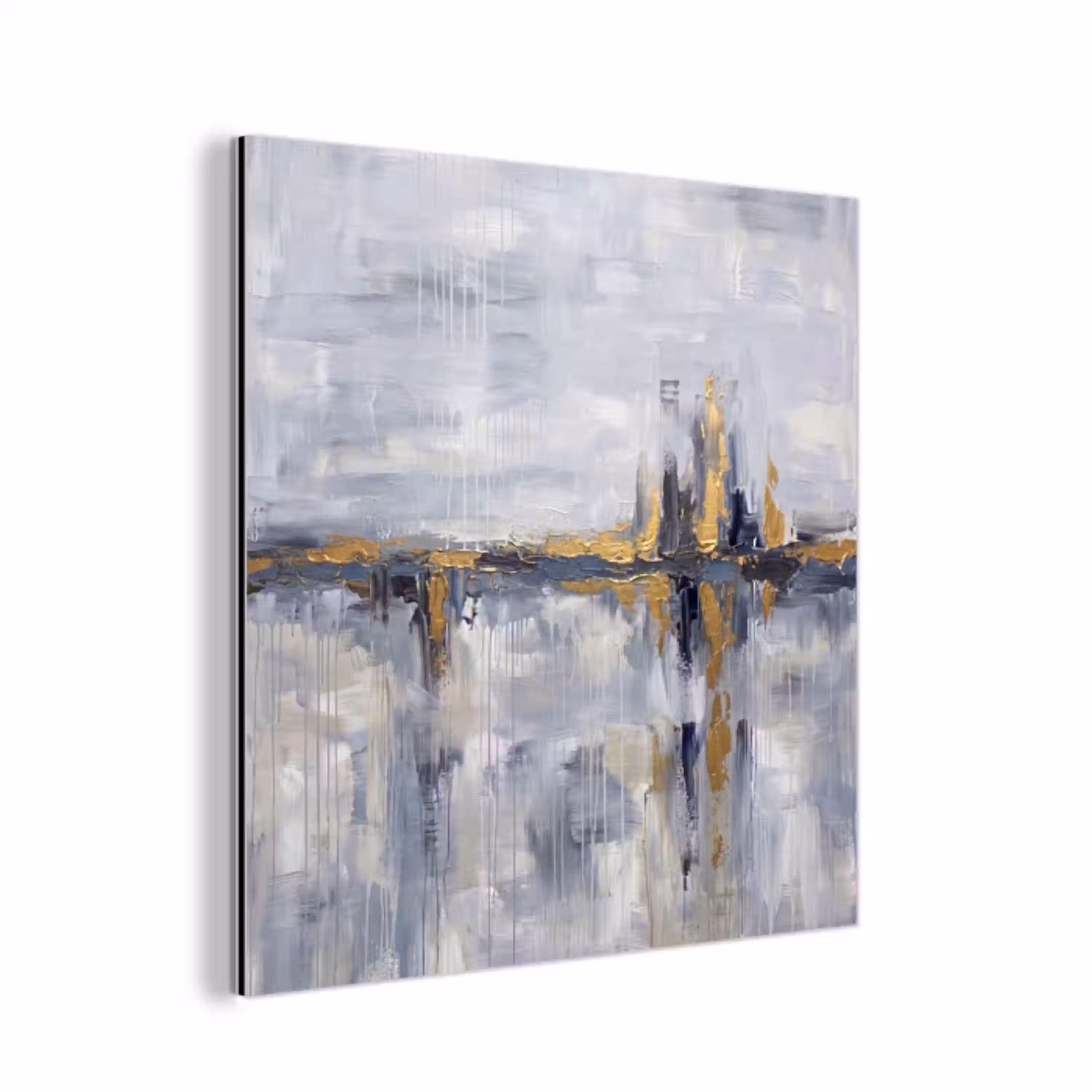 Abstract - Structuur - Goud - Grijs - Modern aluminium wit klein -3d