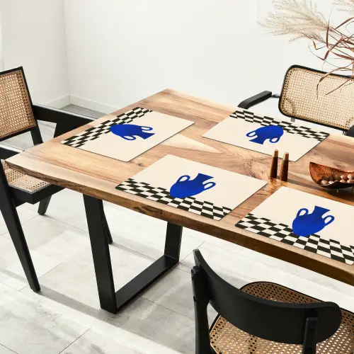 Vaas - Blauw - Geblokt - Modern Placemat vinyl groot -zzsfeer4_Kitchenyeah-website