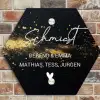 Gouden verfspatten- Sierlijk Naambord Hexagon klein -sfeer2