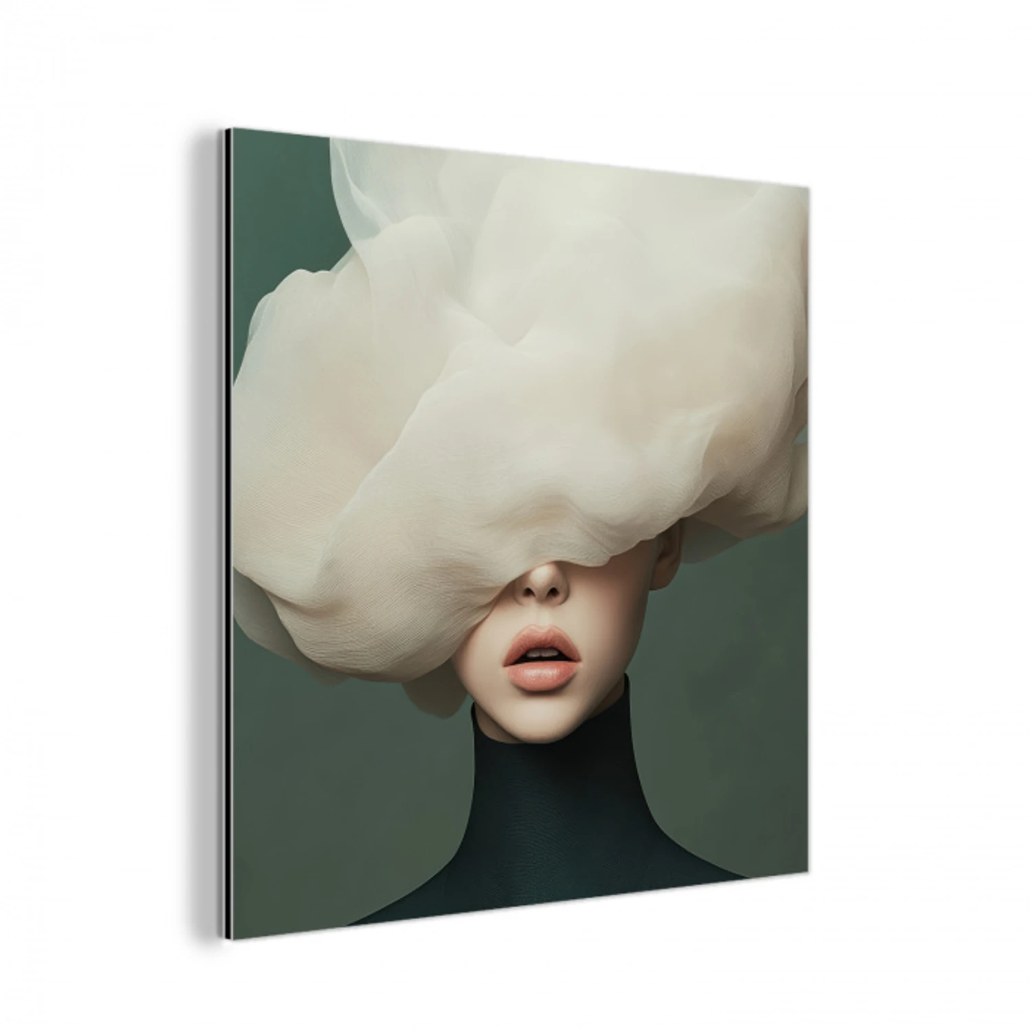 Hoed - Vrouw - Beige aluminium wit klein -3d