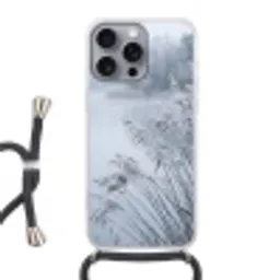 Riet - Bevroren - Winter - Natuur Hoesje iPhone 16 Pro Max met koord klein -3d