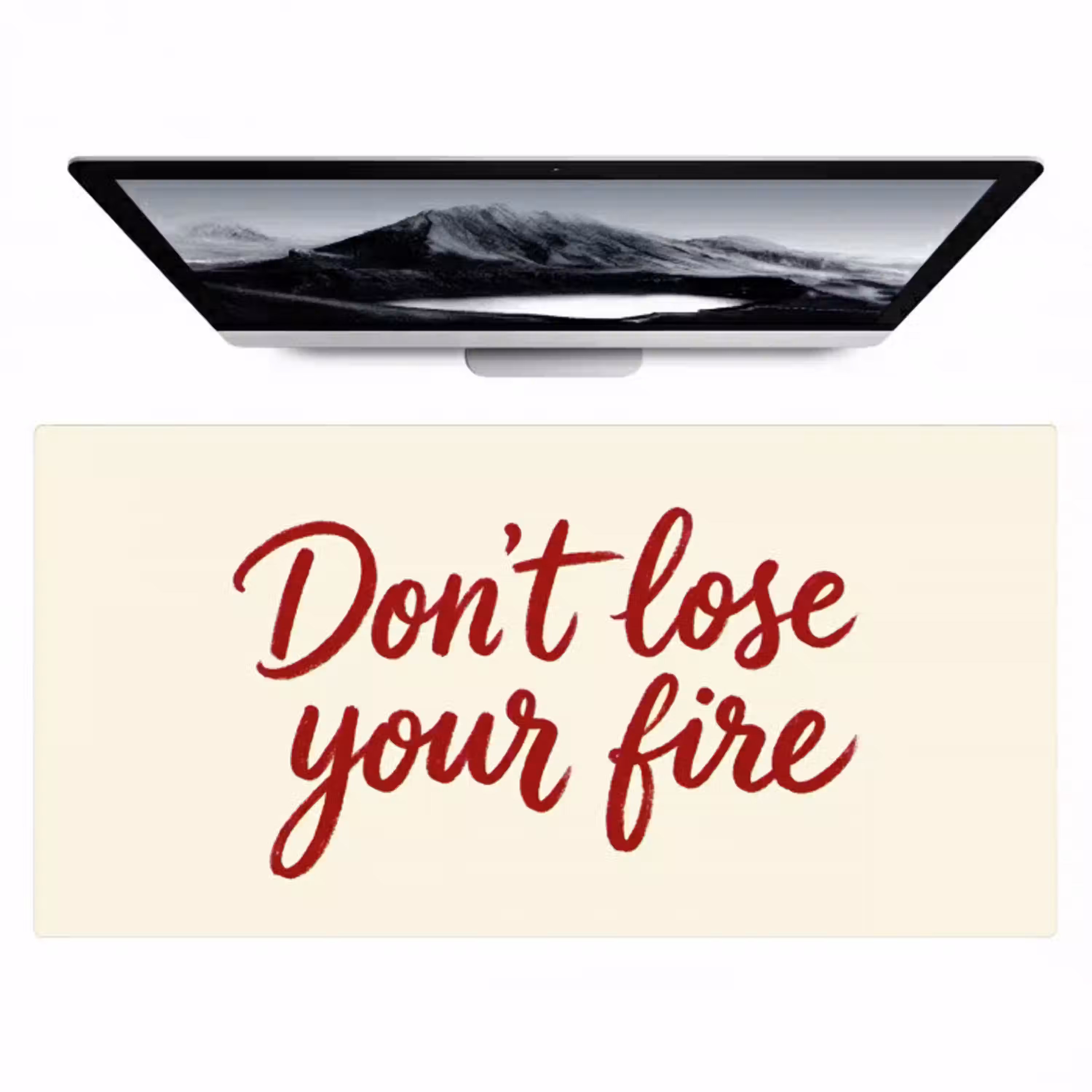 Don't lose your fire - Rood - Wit - Minimalistisch Muismat XXL klein -zzz3d
