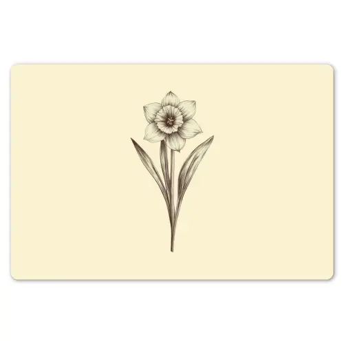 Zwart - Narcis - Illustratie Placemat vinyl groot -zzsfeer1_Kitchenyeah-website