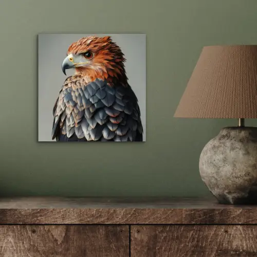 Vogel - Realistisch - Veren - Bruin aluminium wit klein -sfeer2