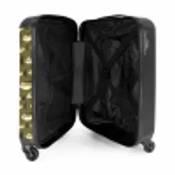 Vis - Patroon - Groen NBS - Handbagage koffer - Volwassenen Unisex middel -binnenkant