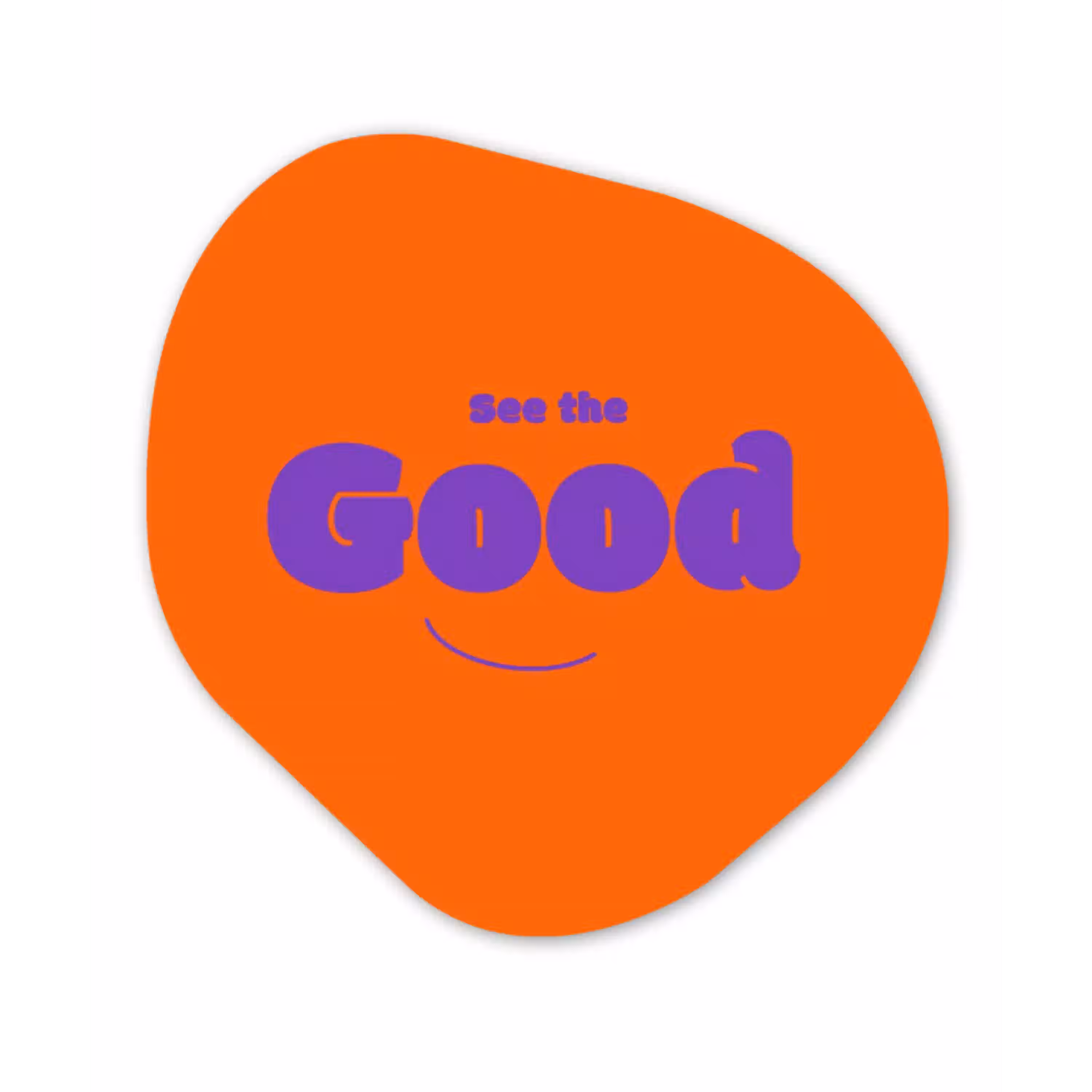 See the good - Paars - Oranje - Smiley Wandcirkel Organisch Forex 3mm klein -3d