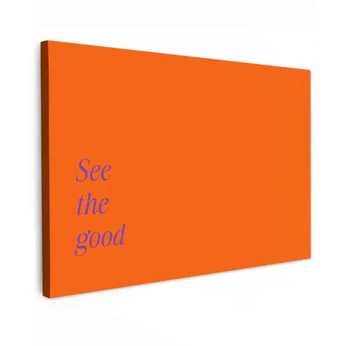See te good - Paars - Oranje Tuinposter op houten frame 2 cm dik klein -3d