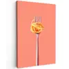 Vork - Spaghetti - Artistiek - Roze Tuinposter op houten frame 2 cm dik middel -3d