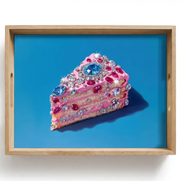 Taart - Edelstenen - Glitters - Roze Dienblad Rechthoek middel -z3d_shopping