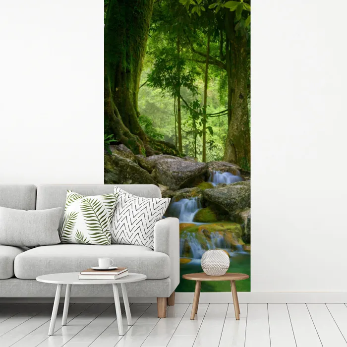 Jungle - Stenen - Water - Natuur - Planten fotobehang vinyl groot -woonkamer