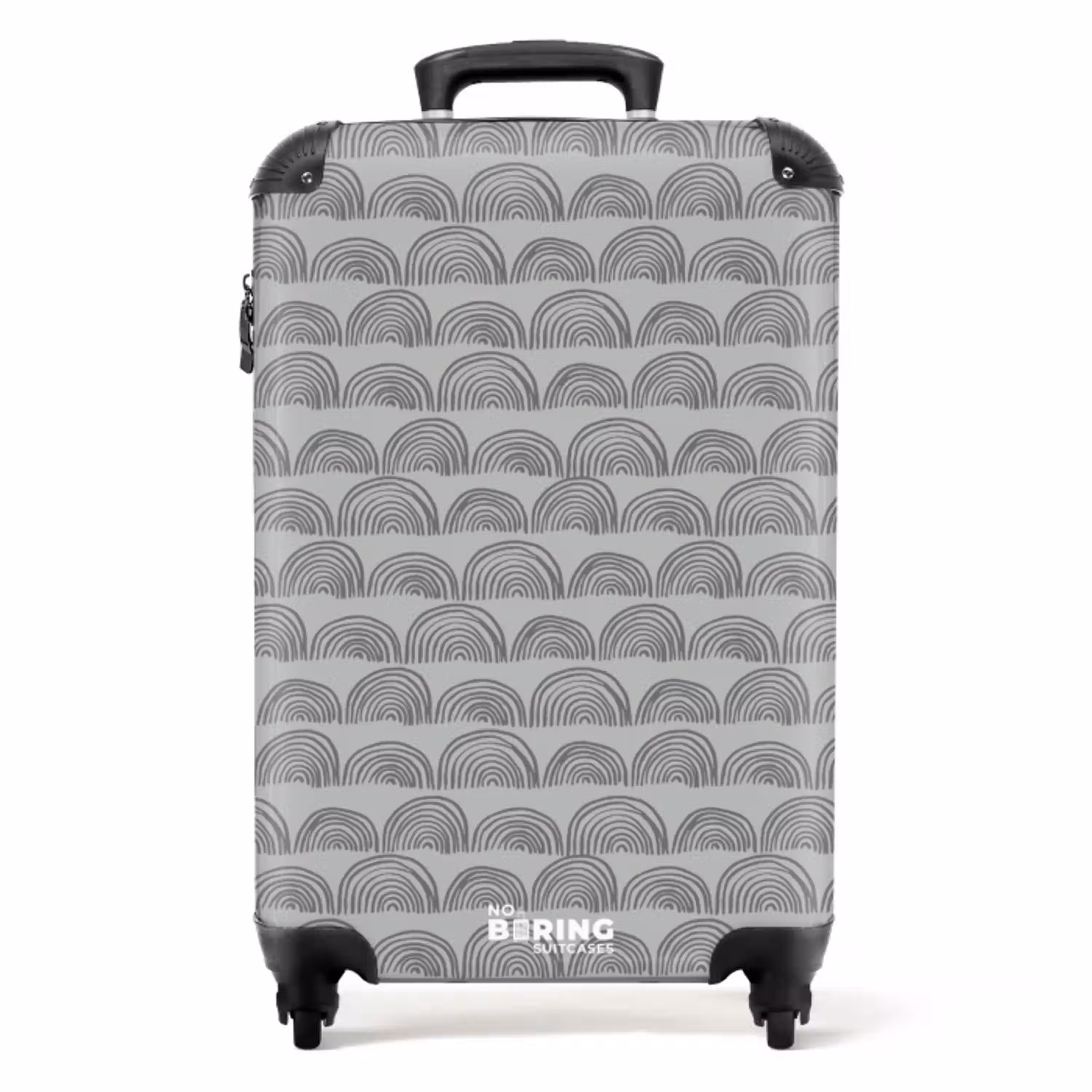 Donkergrijze halve cirkels NBS - Handbagage koffer - Volwassenen Unisex middel -productfoto_recht