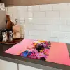 Kleurrijk - Bloemen - Vrouw - Zon Inductie beschermer vinyl 3mm klein -sfeer3