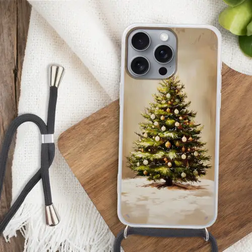 Kerst - Sfeer - Groen Hoesje iPhone 16 Pro Max met koord klein -sfeer4