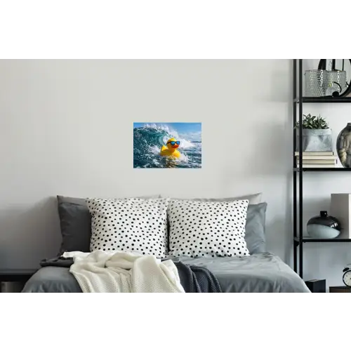 Badeend - Stoer - Golven Muursticker klein -slaapkamer