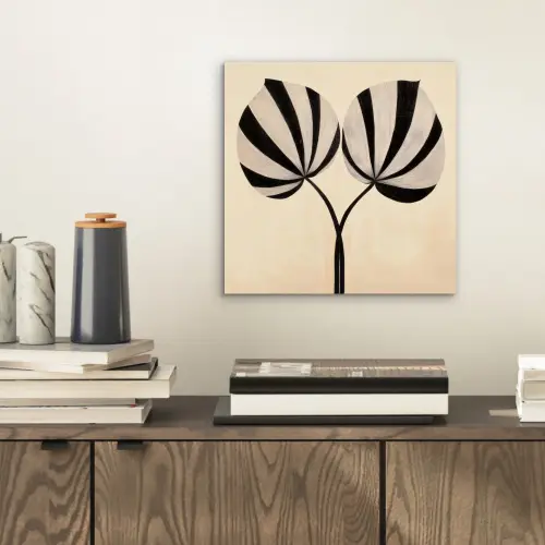 Bladeren - Gestreept - Stengel - Beige aluminium wit klein -sfeer1