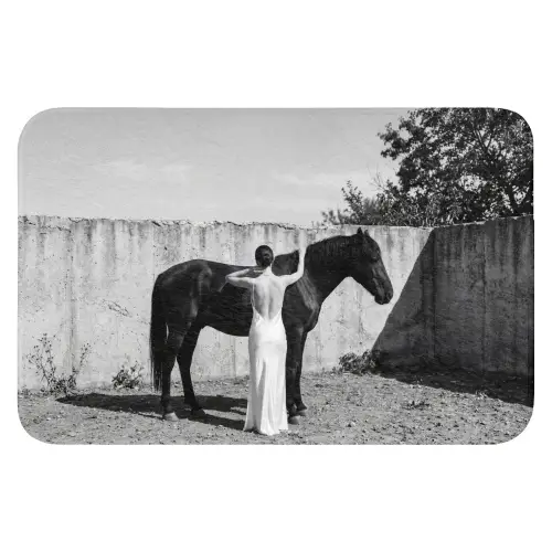 Vrouw - Paard - Artistiek Badmat klein -3d