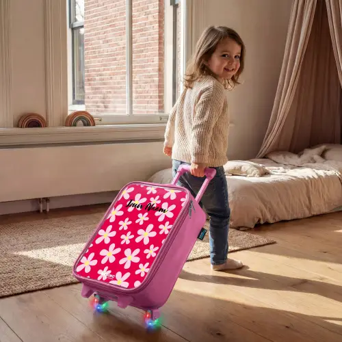 Madeliefjesmania hotpink Kinderkoffer - Roze klein -sfeer1