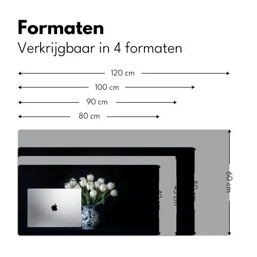 Wit - Bloemen - Tulpen - Vaas Muismat XXL klein -sfeer5