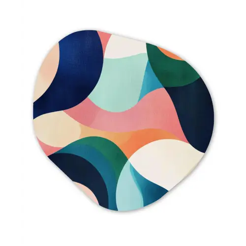 Abstract - Blauw - Roze Wandcirkel Organisch Forex 3mm klein -3d