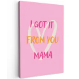 Mama - Quote - Hart - Roze Tuinposter op houten frame 2 cm dik middel -3d