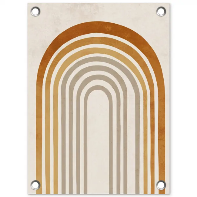 Minimalistisch - Boog - Lijnen - Beige tuinposter los doek klein -3d