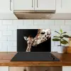 Giraffe - Dieren - Zwart - Portret - Dieren keuken achterwand spatscherm klein -sfeer2