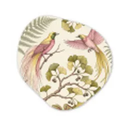 Vogels - Tropisch - Botanisch - Roze Wandcirkel Organisch Forex 3mm klein -3d