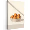 Mand - Fruit - Minimalistisch - Oranje Tuinposter op houten frame 2 cm dik middel -3d