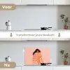 Meisje - Deken - Gestreept - Oranje keuken achterwand spatscherm klein -voor_na_NL